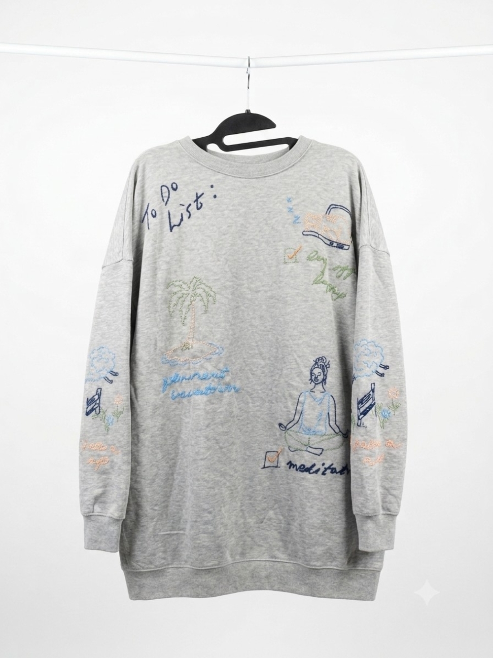 Anthropologie Lyre Bird Heather Gray Crewneck Sweatshirt